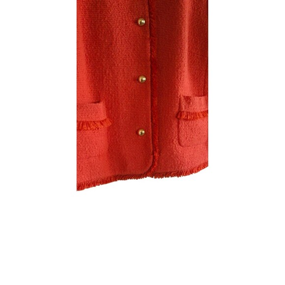 Talbots Tweed Blazer Womens 20 Orange Wool Blend Gold Buttons Lined Jacket NWT - Picture 5 of 9